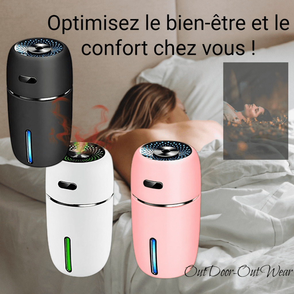  grâce au Mini Humidificateur d'air. Optez pour le confort et la beauté avec notre produit de qualité. Réveillez-vous avec une peau hydratée et un teint radieux grâce à notre mini humidificateur d'air qui prend soin de vous toute la nuit
